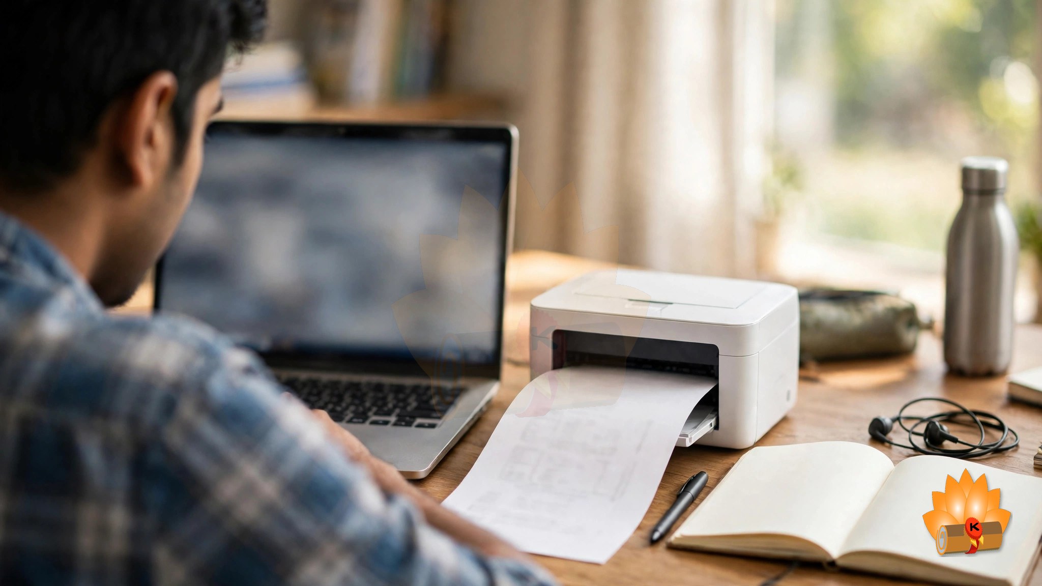 A student downloading and printing the BTEUP marksheet from a laptop