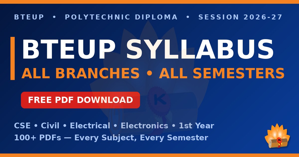 BTEUP Syllabus 2026-27 PDF Download: All Branches, All Semesters in One Place
