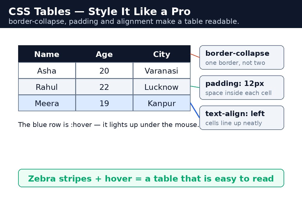 Diagram: CSS Tables