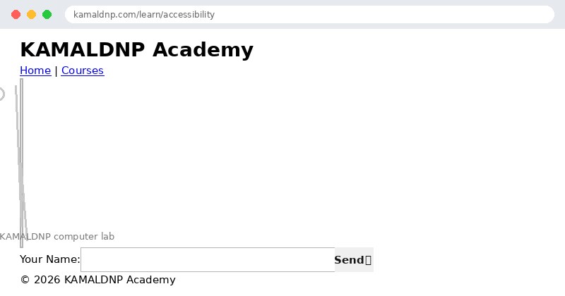 Output of HTML Accessibility: alt Text, Labels, Landmarks & ARIA