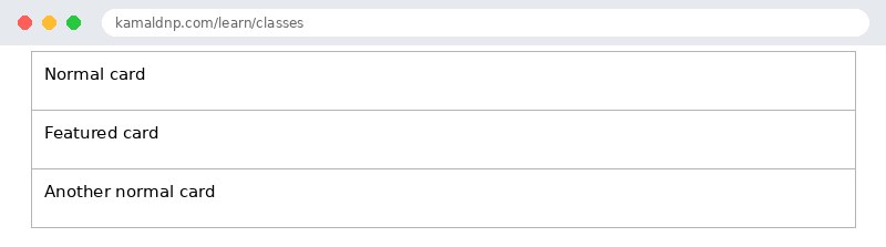 Output of HTML Classes