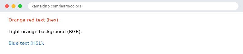Output of HTML Colors