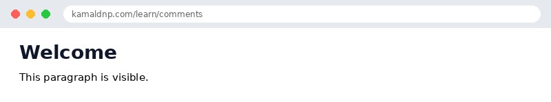 Output of HTML Comments