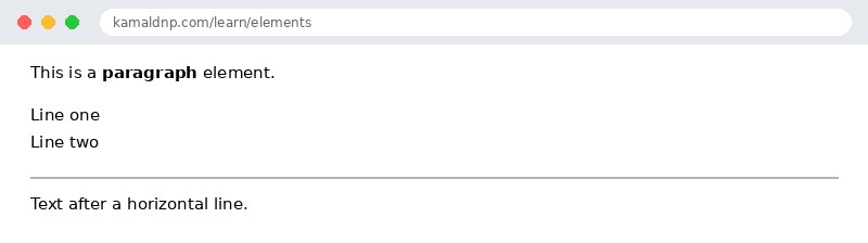 Output of HTML Elements