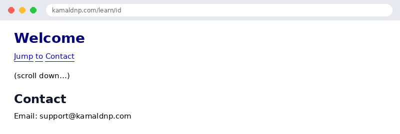 Output of HTML Id