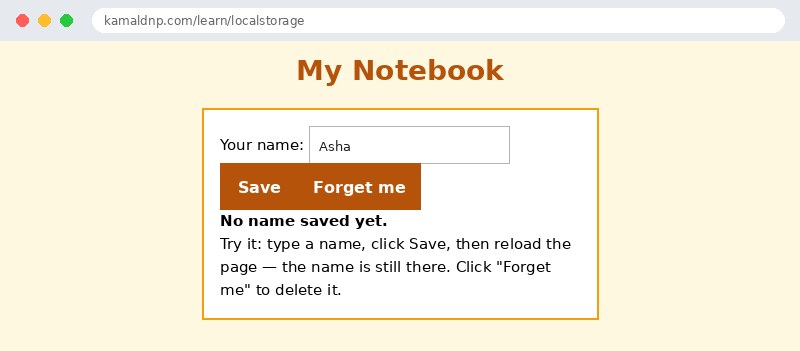 Output of JavaScript localStorage — setItem, getItem Explained