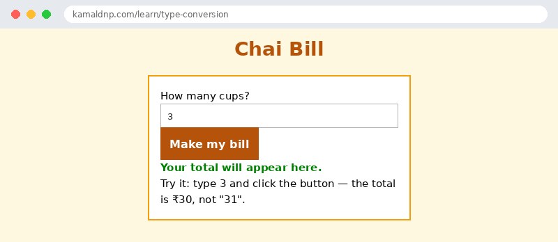 Output of JavaScript Type Conversion