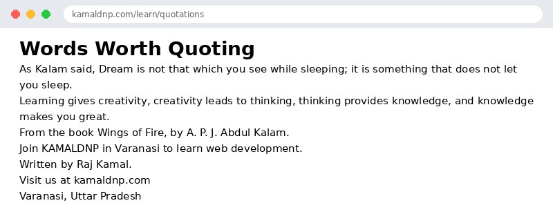 Output of HTML Quotations: blockquote, q, cite, abbr & address